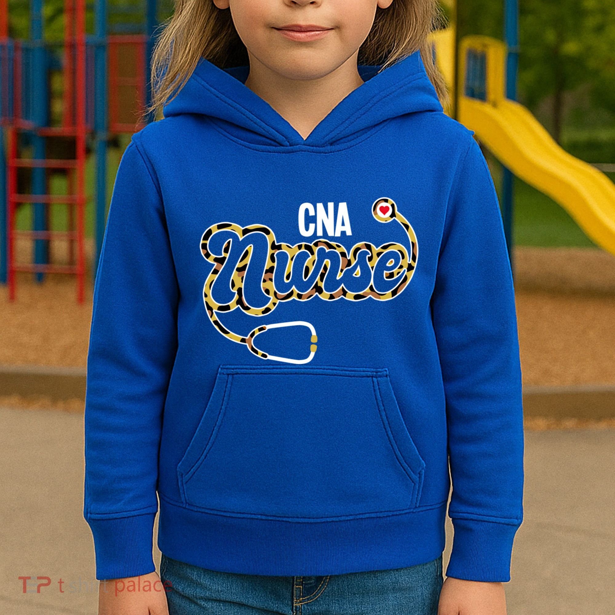 Cna Nurse Stethoscope Leopard Certified Nursing Assistant Funny Gift Kids Hoodie