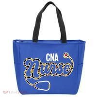 Cna Nurse Stethoscope Leopard Certified Nursing Assistant Funny Gift Tote Bag thumb 0