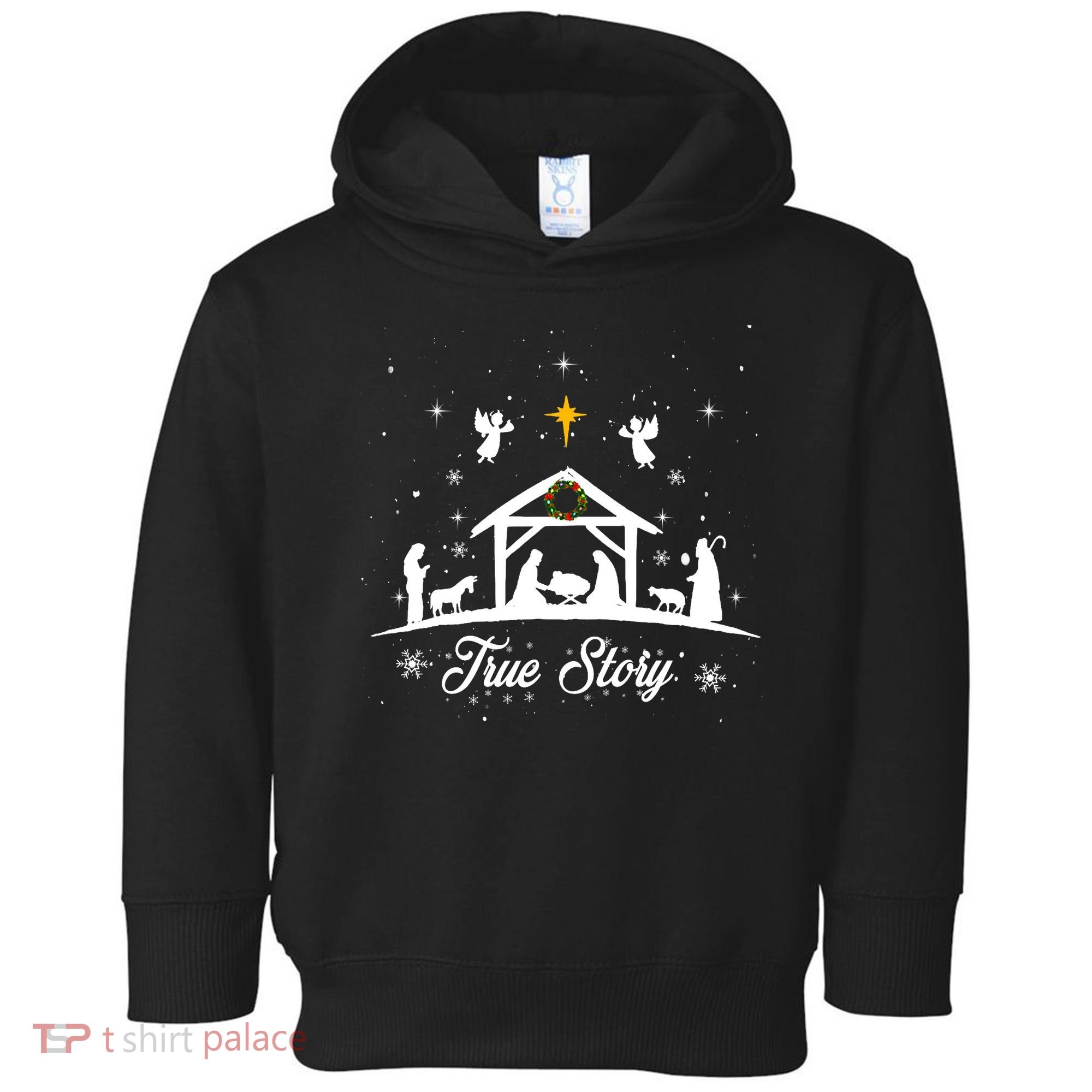 Christmas Nativity True Story Nativity Scene Gifts Toddler Hoodie