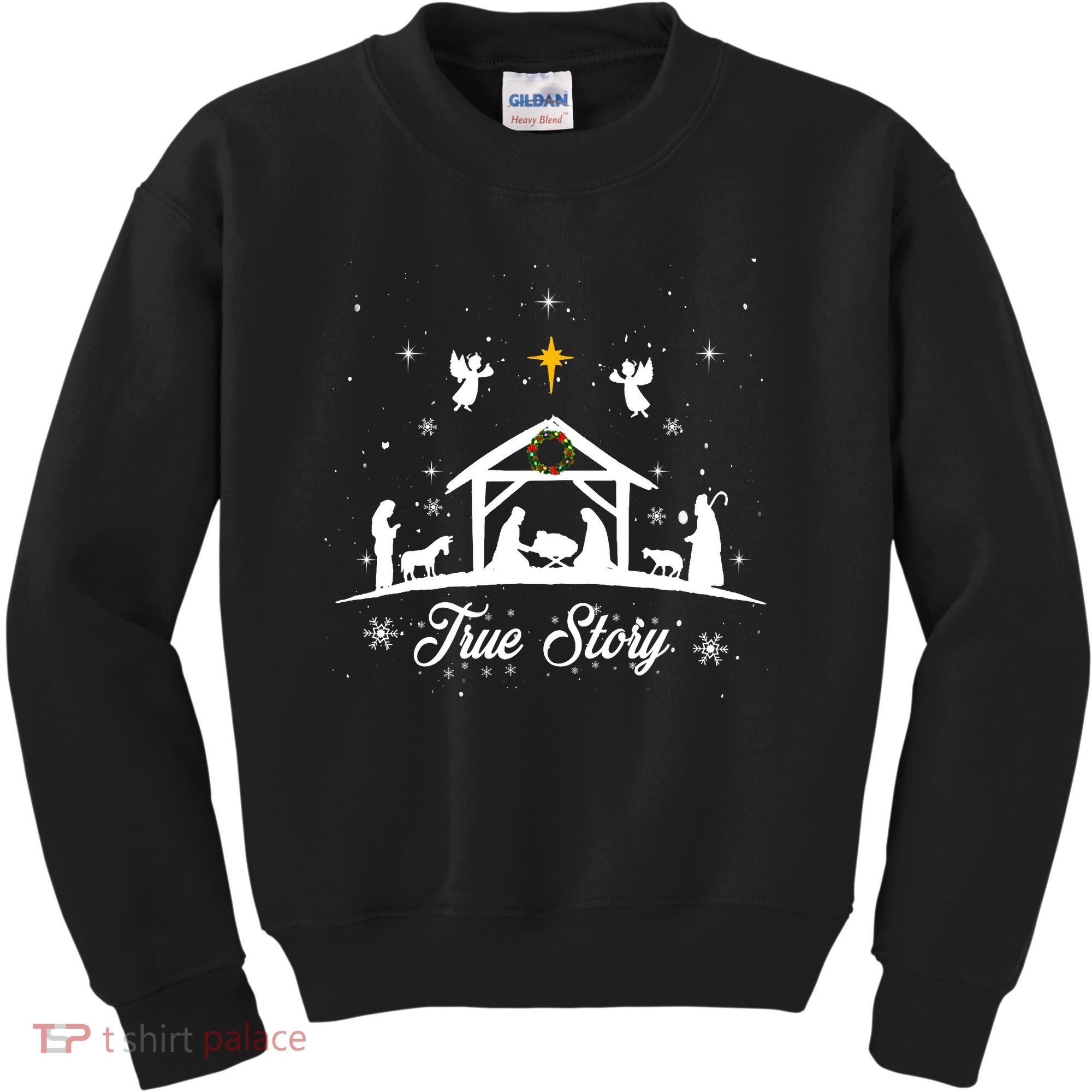 Christmas Nativity True Story Nativity Scene Gifts Kids Sweatshirt
