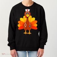 Cute Nurse Thanksgiving Turkey Women's Sweatshirt thumb 0