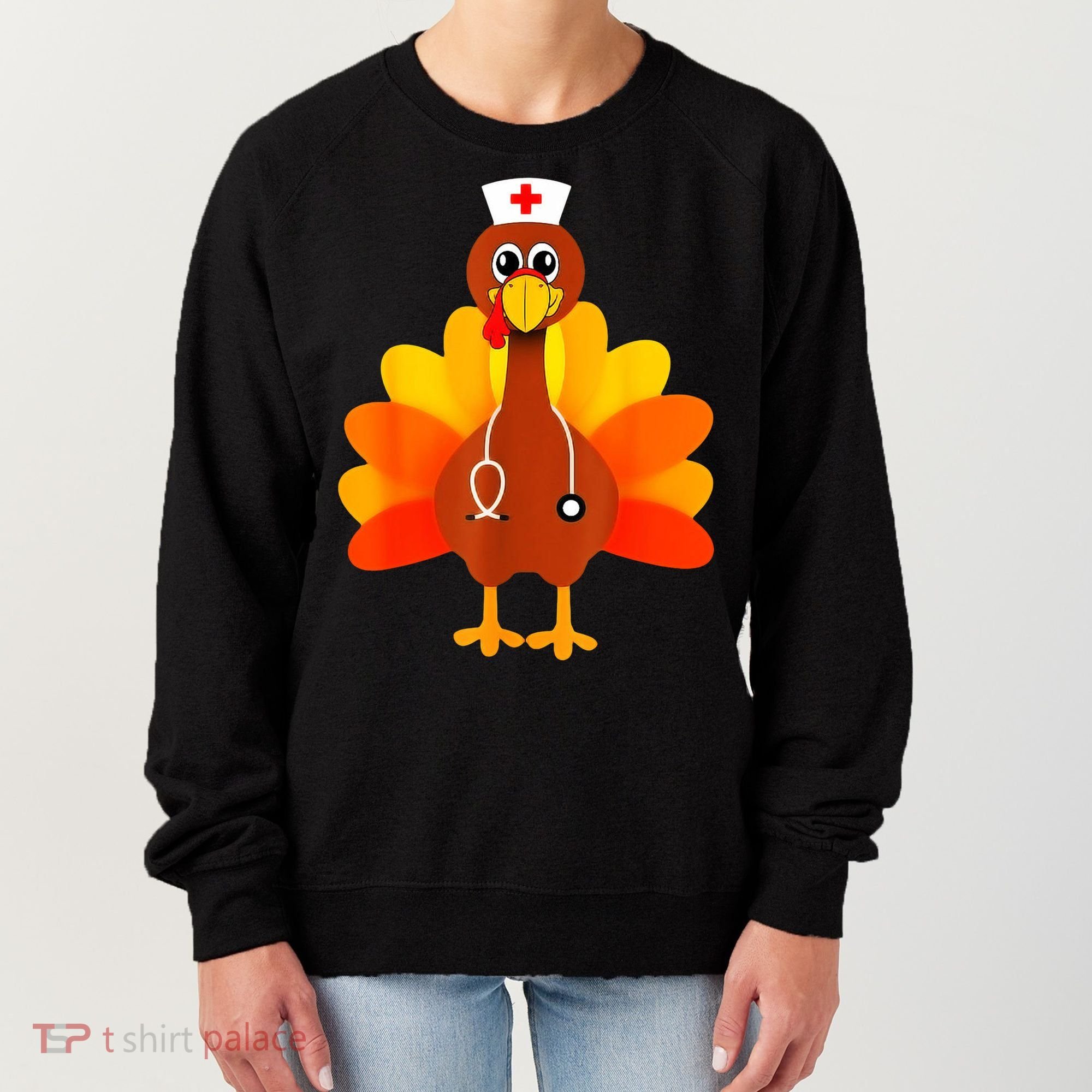 Cute Nurse Thanksgiving Turkey Women's Sweatshirt