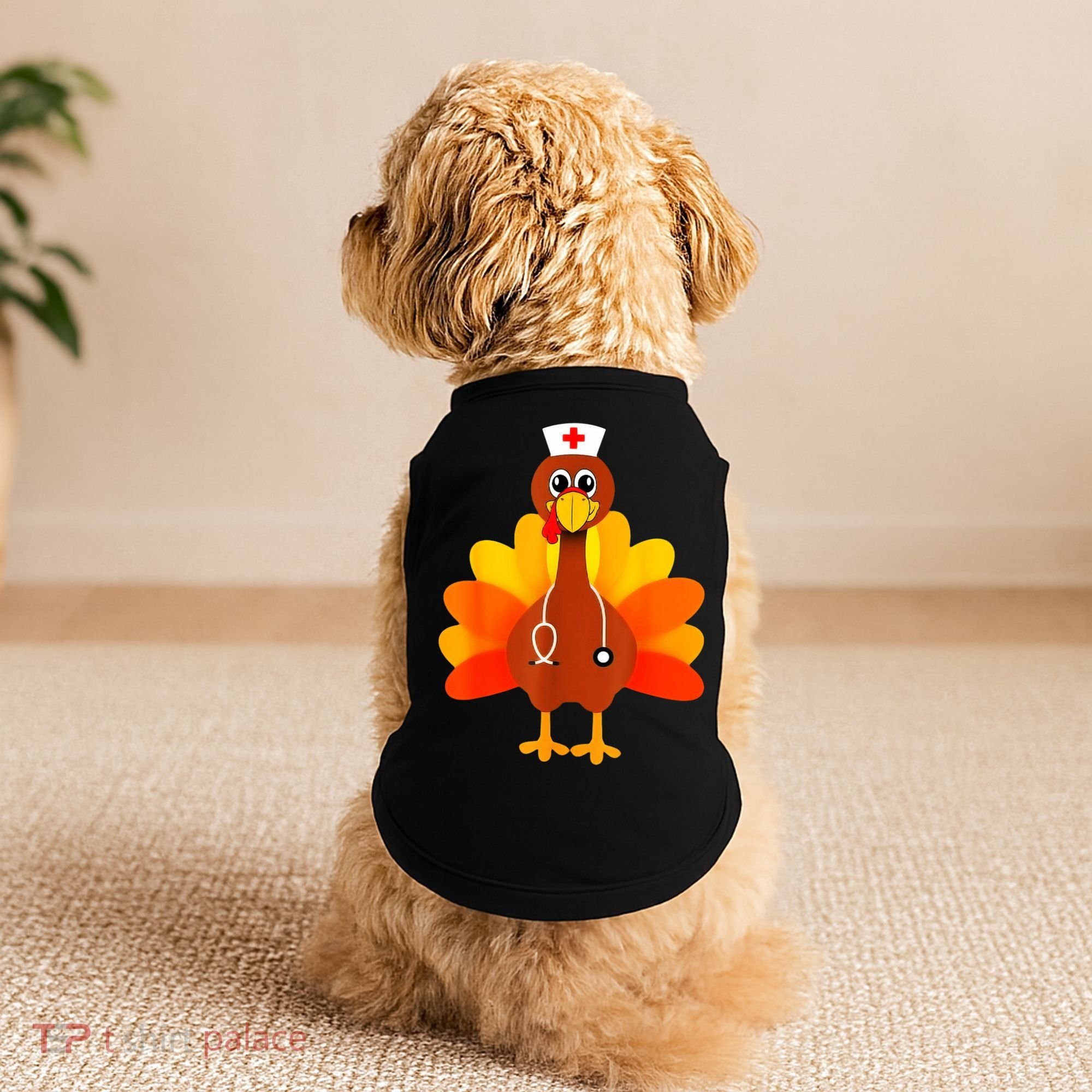 Cute Nurse Thanksgiving Turkey Doggie Tank