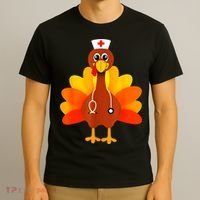 Cute Nurse Thanksgiving Turkey T-Shirt thumb 3