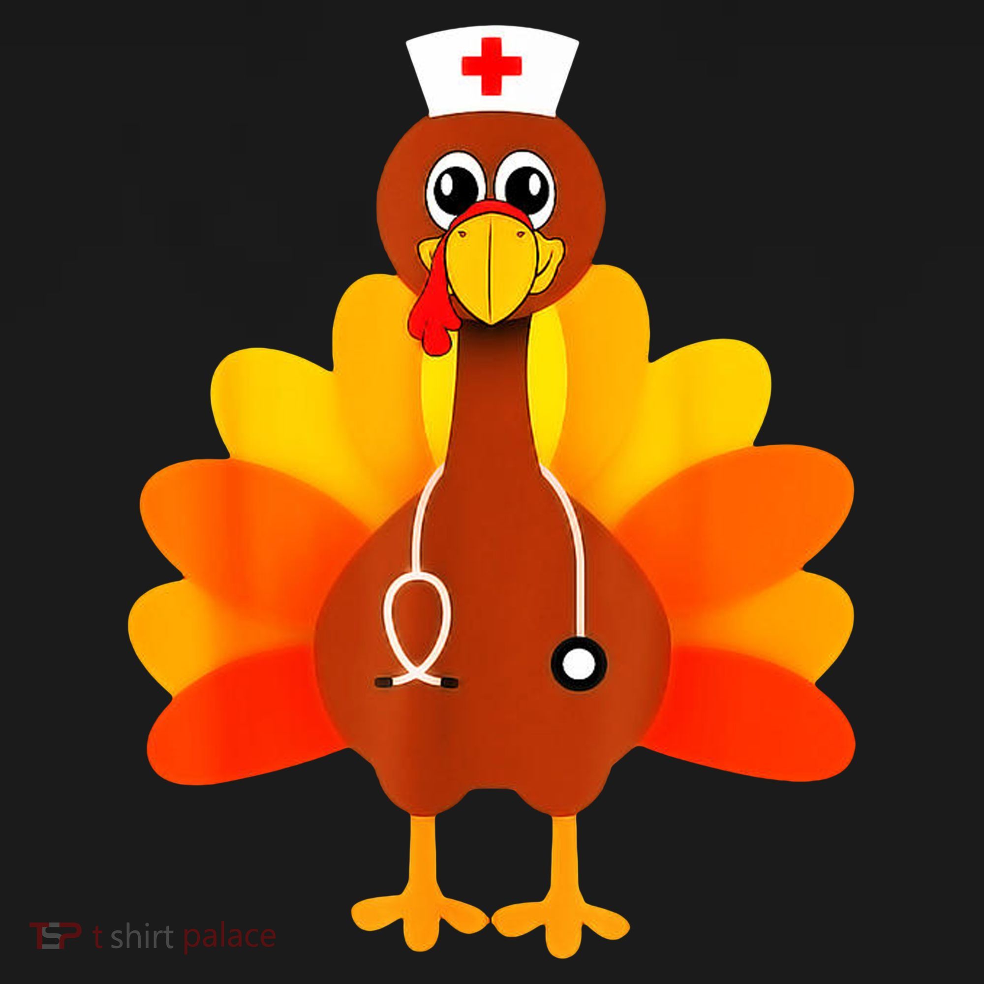 Cute Nurse Thanksgiving Turkey Button