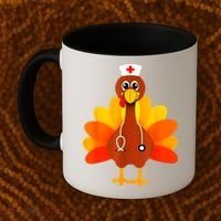 Cute Nurse Thanksgiving Turkey Coffee Mug thumb 2