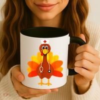 Cute Nurse Thanksgiving Turkey Coffee Mug thumb 3