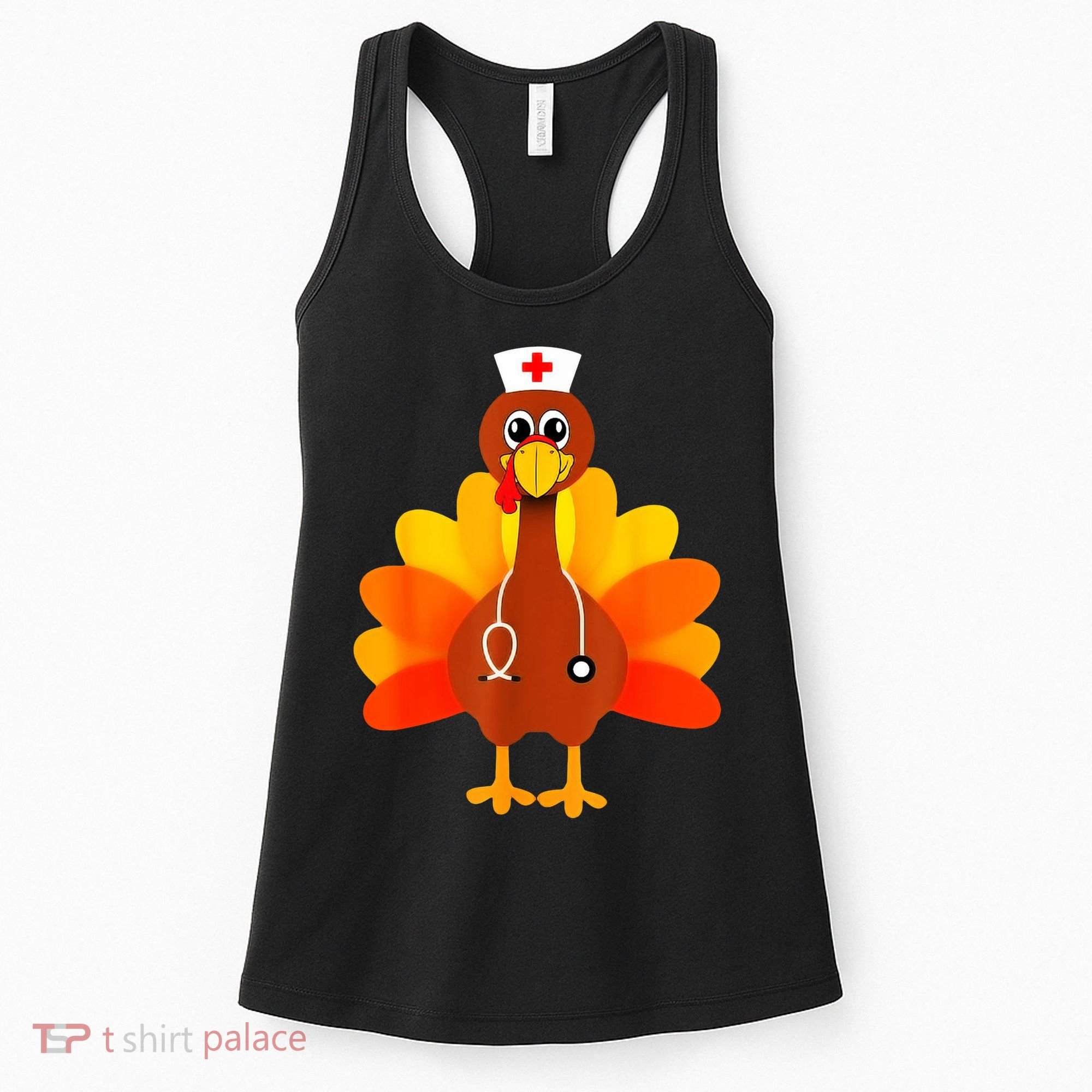 Cute Nurse Thanksgiving Turkey Women's Tank Top
