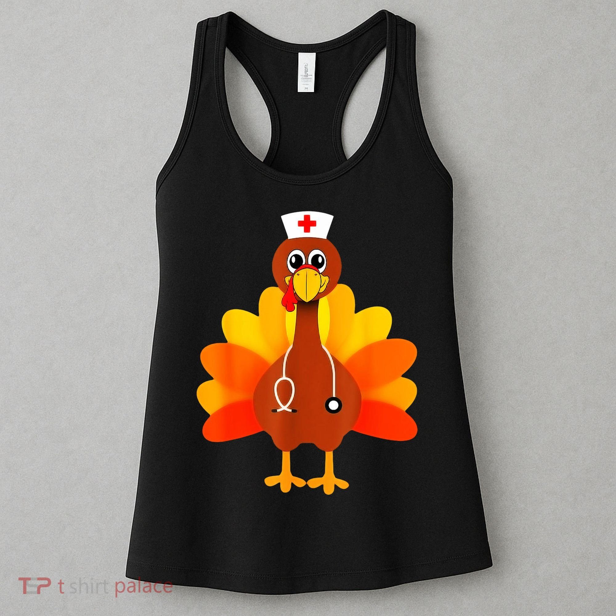Cute Nurse Thanksgiving Turkey Women's Tank Top