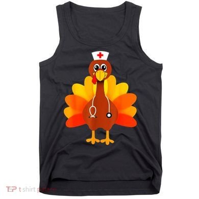 Cute Nurse Thanksgiving Turkey Tank Top