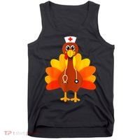 Cute Nurse Thanksgiving Turkey Tank Top thumb 0