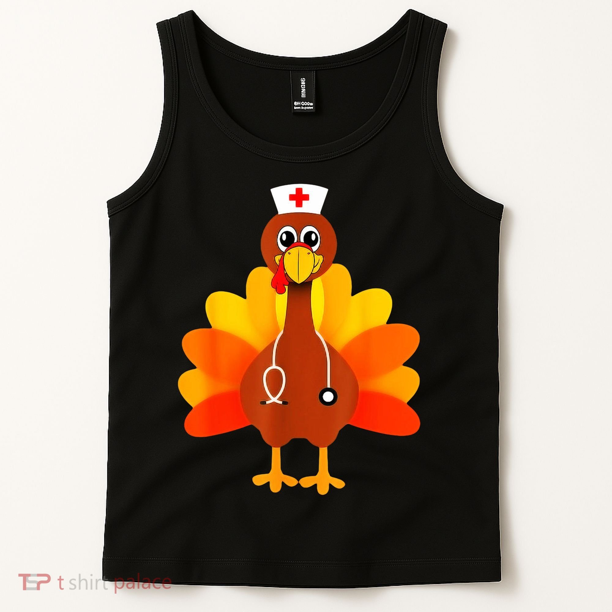 Cute Nurse Thanksgiving Turkey Tank Top