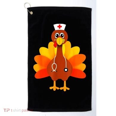 Cute Nurse Thanksgiving Turkey Golf Towel