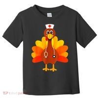 Cute Nurse Thanksgiving Turkey Toddler T-Shirt thumb 0