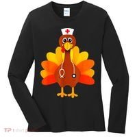 Cute Nurse Thanksgiving Turkey Women's Long Sleeve Shirt thumb 0
