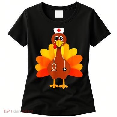 Cute Nurse Thanksgiving Turkey Women's T-Shirt