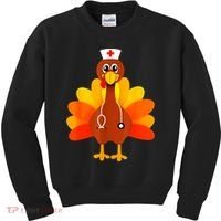 Cute Nurse Thanksgiving Turkey Kids Sweatshirt thumb 0