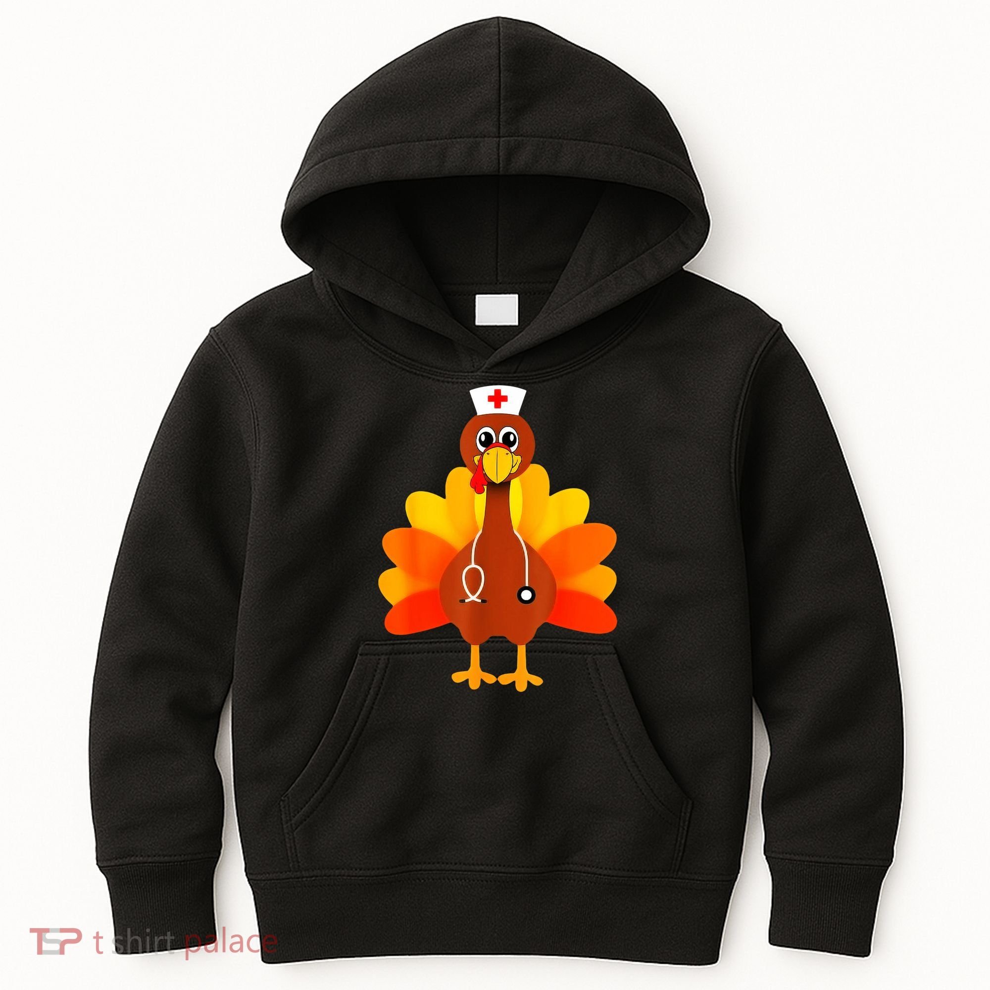 Cute Nurse Thanksgiving Turkey Kids Hoodie
