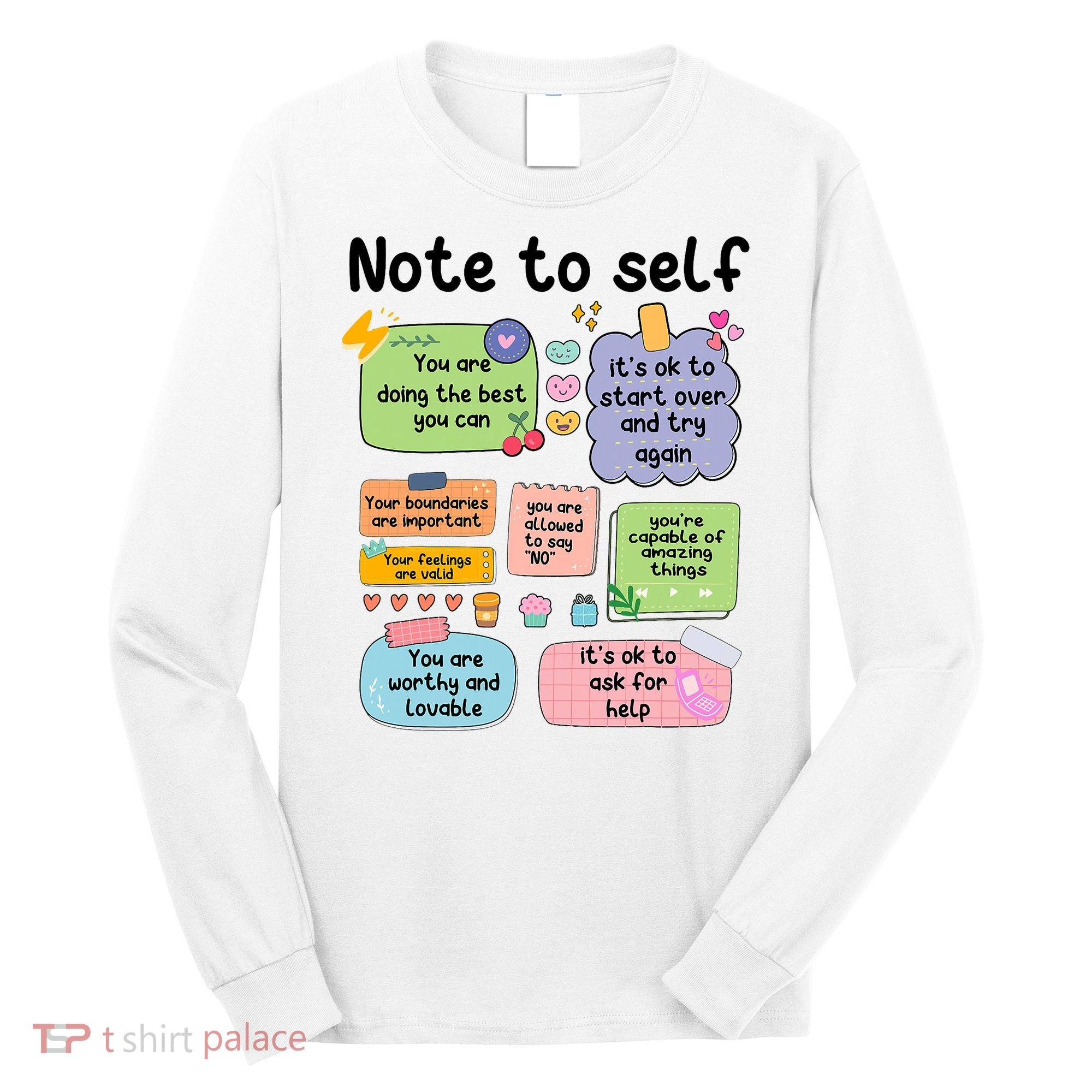 Counselor Note To Self Mental Health School Psychologist Long Sleeve Shirt