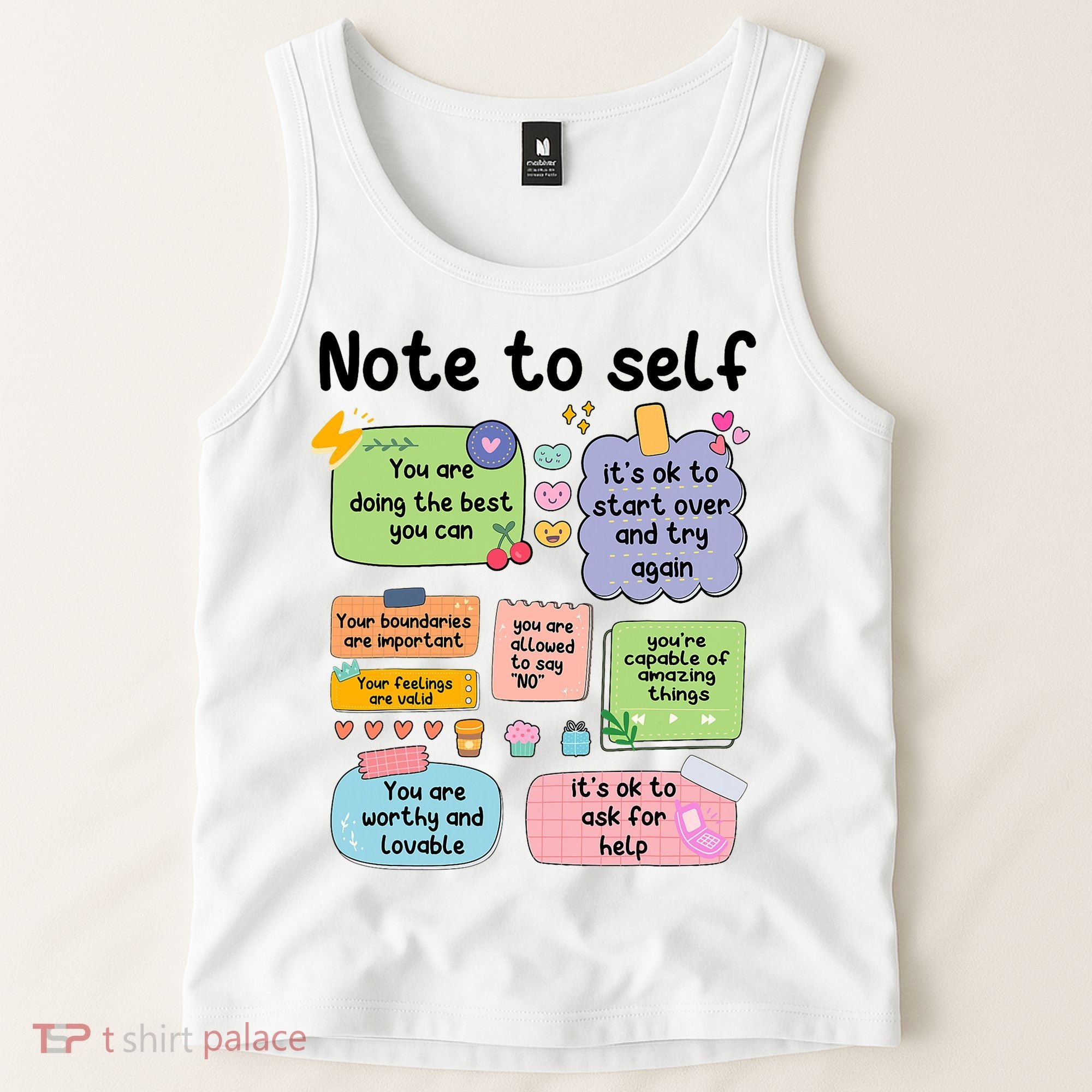 Counselor Note To Self Mental Health School Psychologist Tank Top