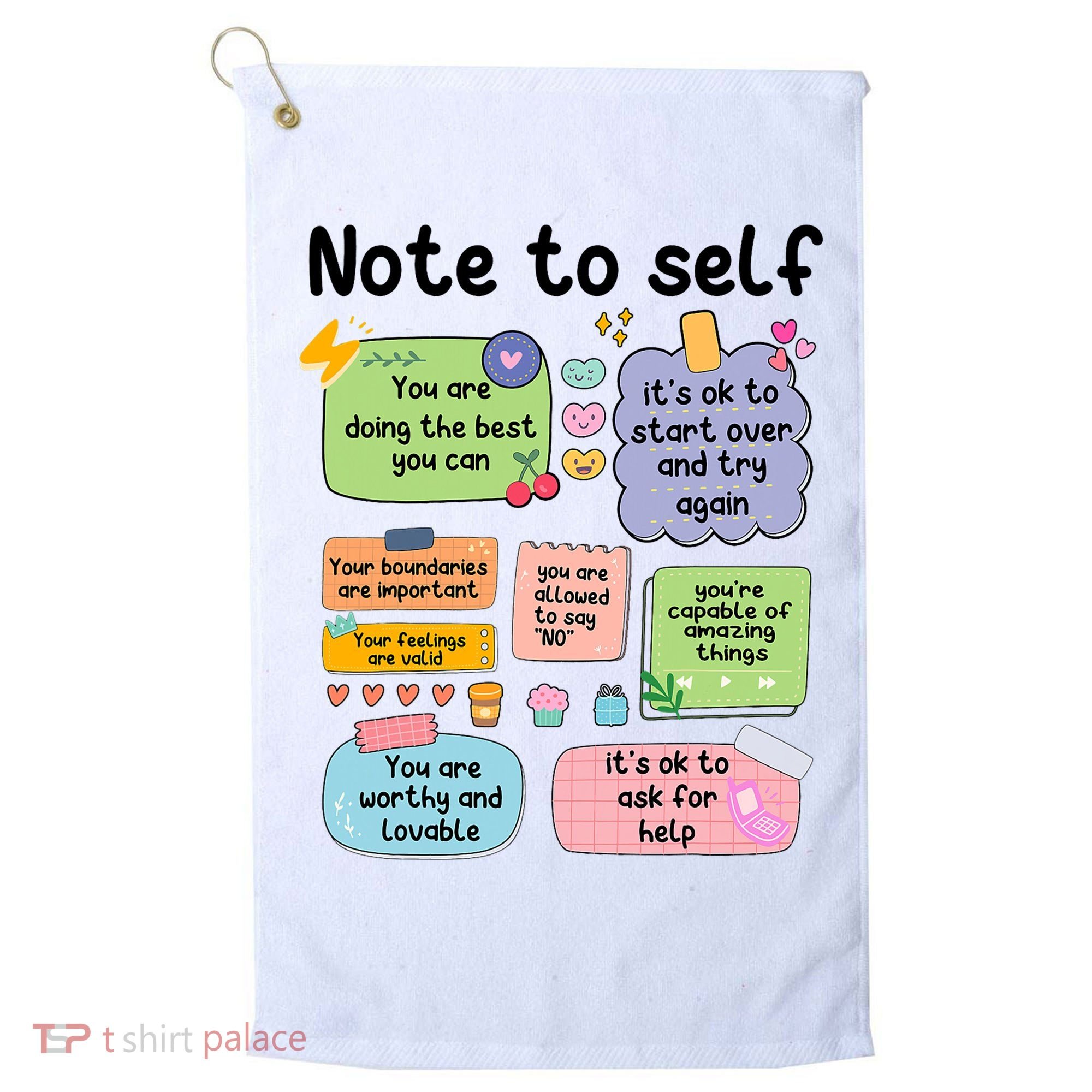 Counselor Note To Self Mental Health School Psychologist Golf Towel