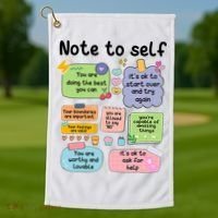 Counselor Note To Self Mental Health School Psychologist Golf Towel thumb 1