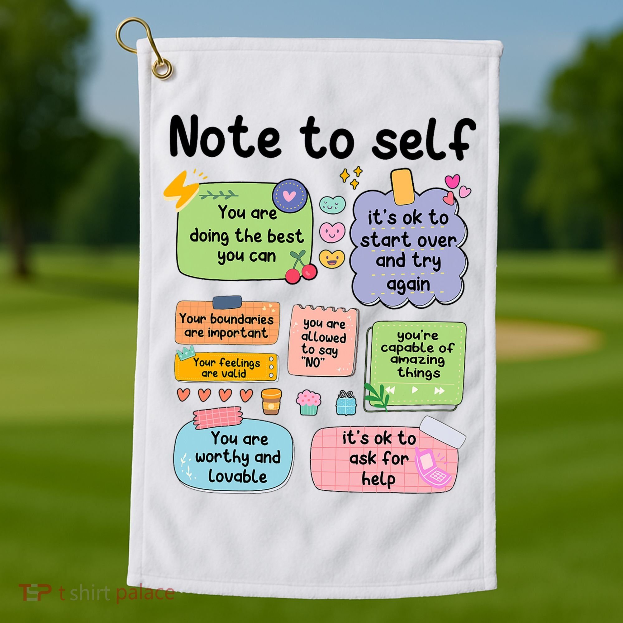 Counselor Note To Self Mental Health School Psychologist Golf Towel