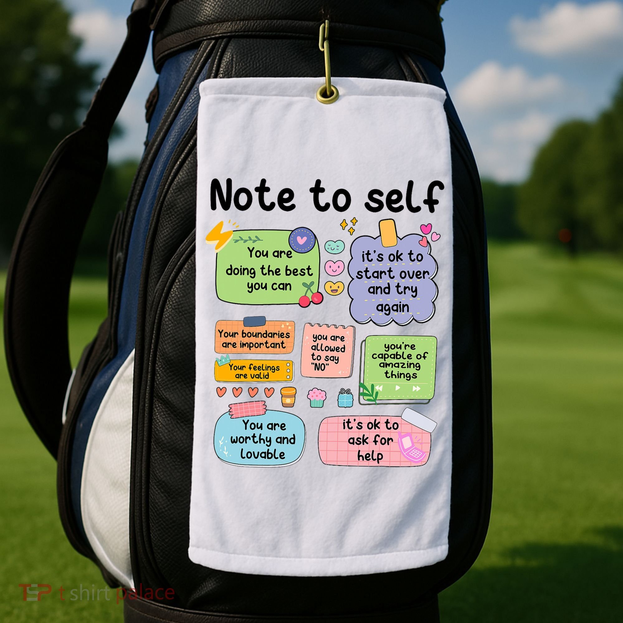 Counselor Note To Self Mental Health School Psychologist Golf Towel