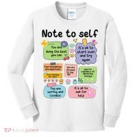 Counselor Note To Self Mental Health School Psychologist Kids Long Sleeve Shirt thumb 0