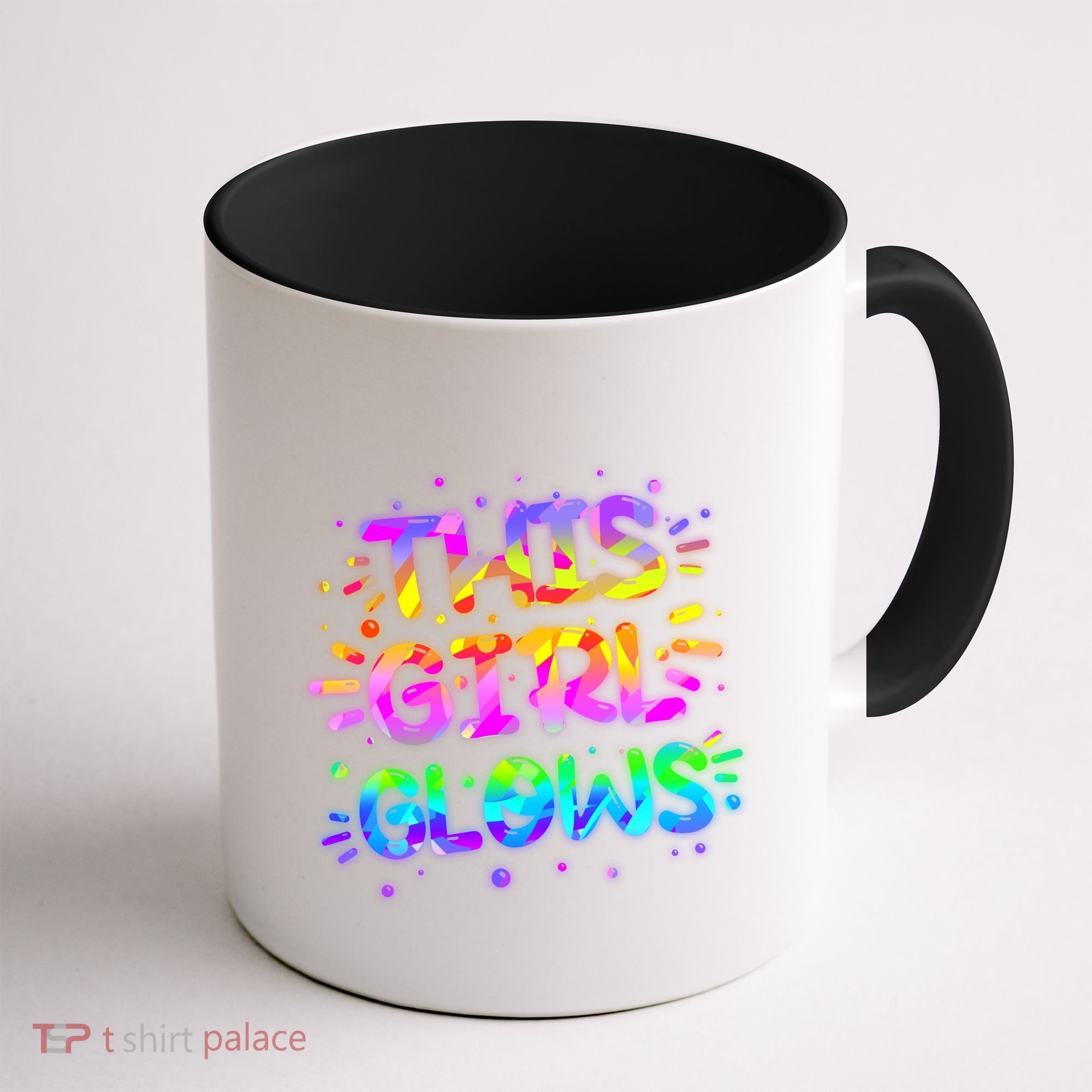 Cute Neon This Girl Glows Coffee Mug