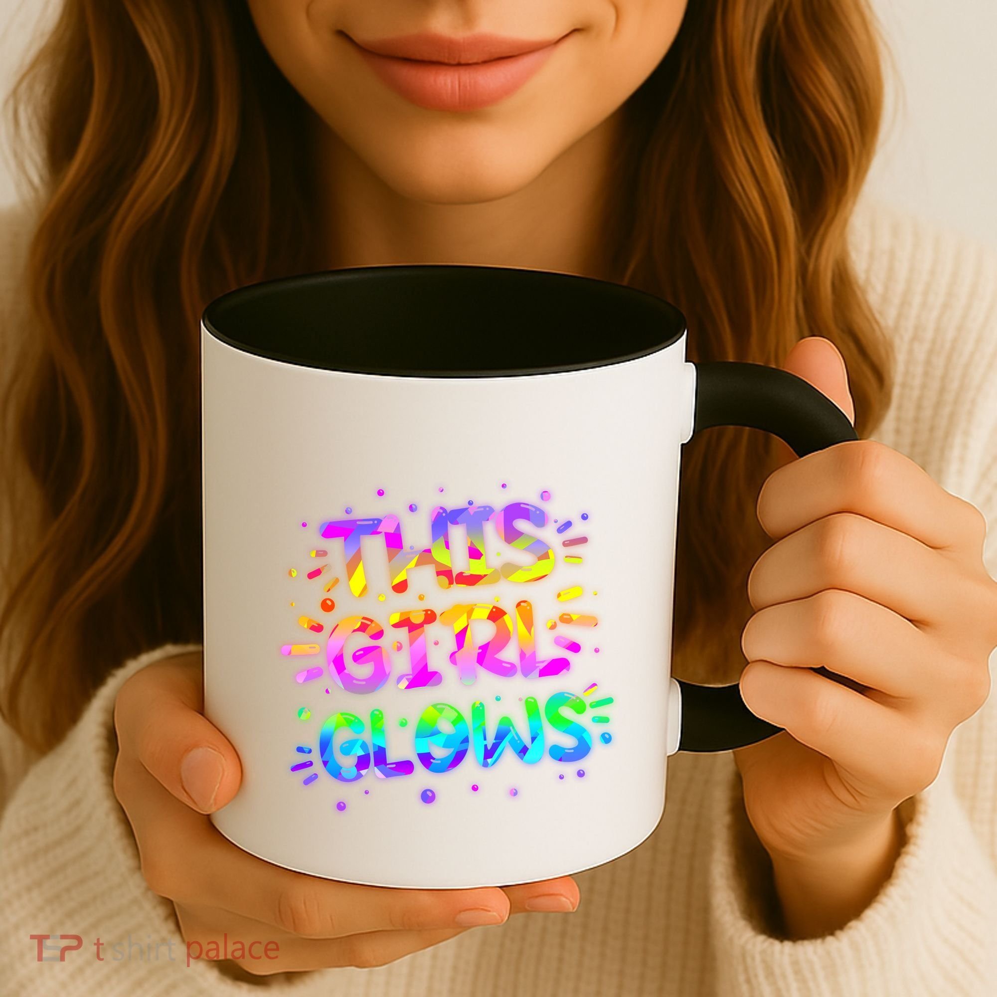 Cute Neon This Girl Glows Coffee Mug