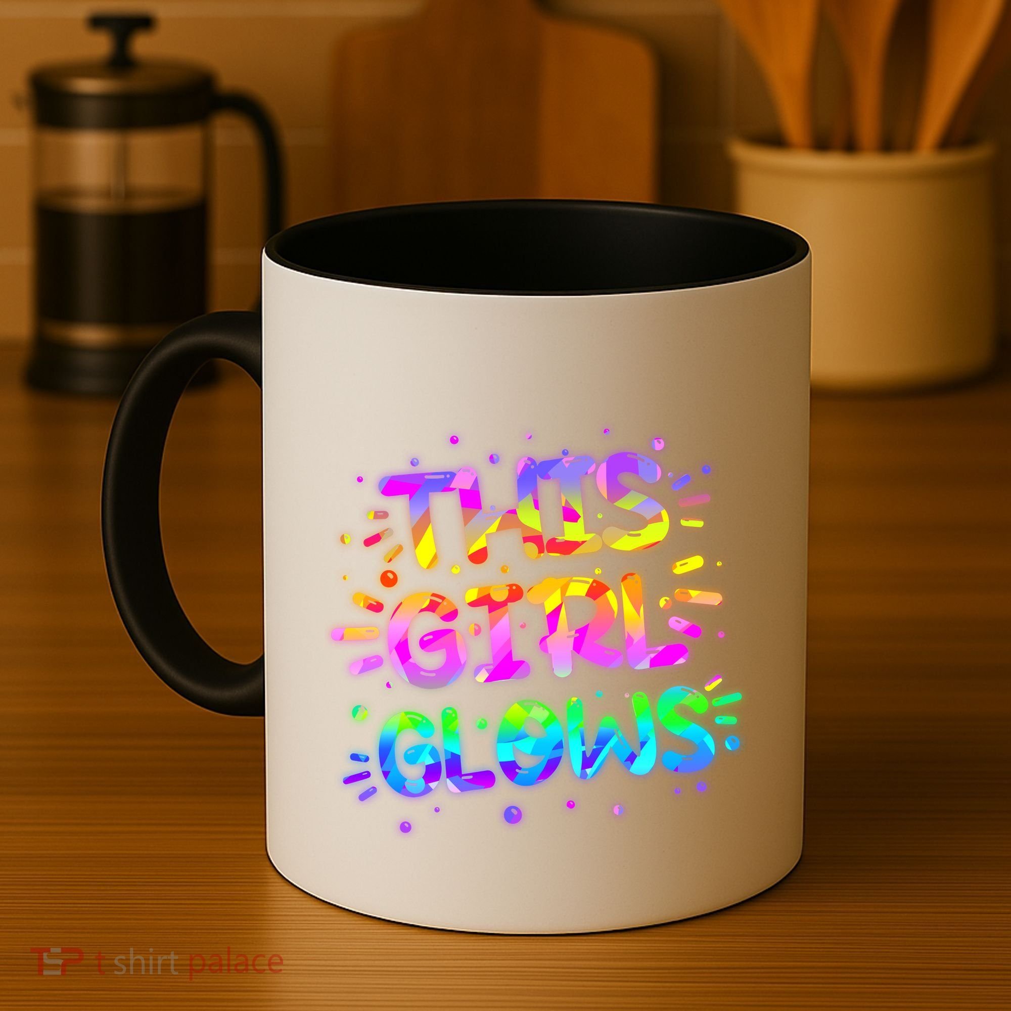 Cute Neon This Girl Glows Coffee Mug