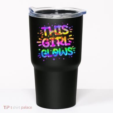 Cute Neon This Girl Glows Tumbler