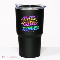Cute Neon This Girl Glows Tumbler thumb 0