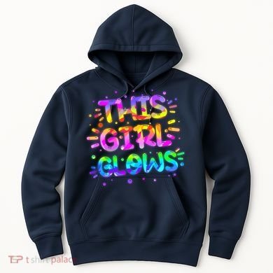 Cute Neon This Girl Glows Hoodie