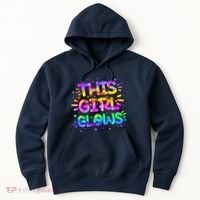 Cute Neon This Girl Glows Hoodie thumb 0