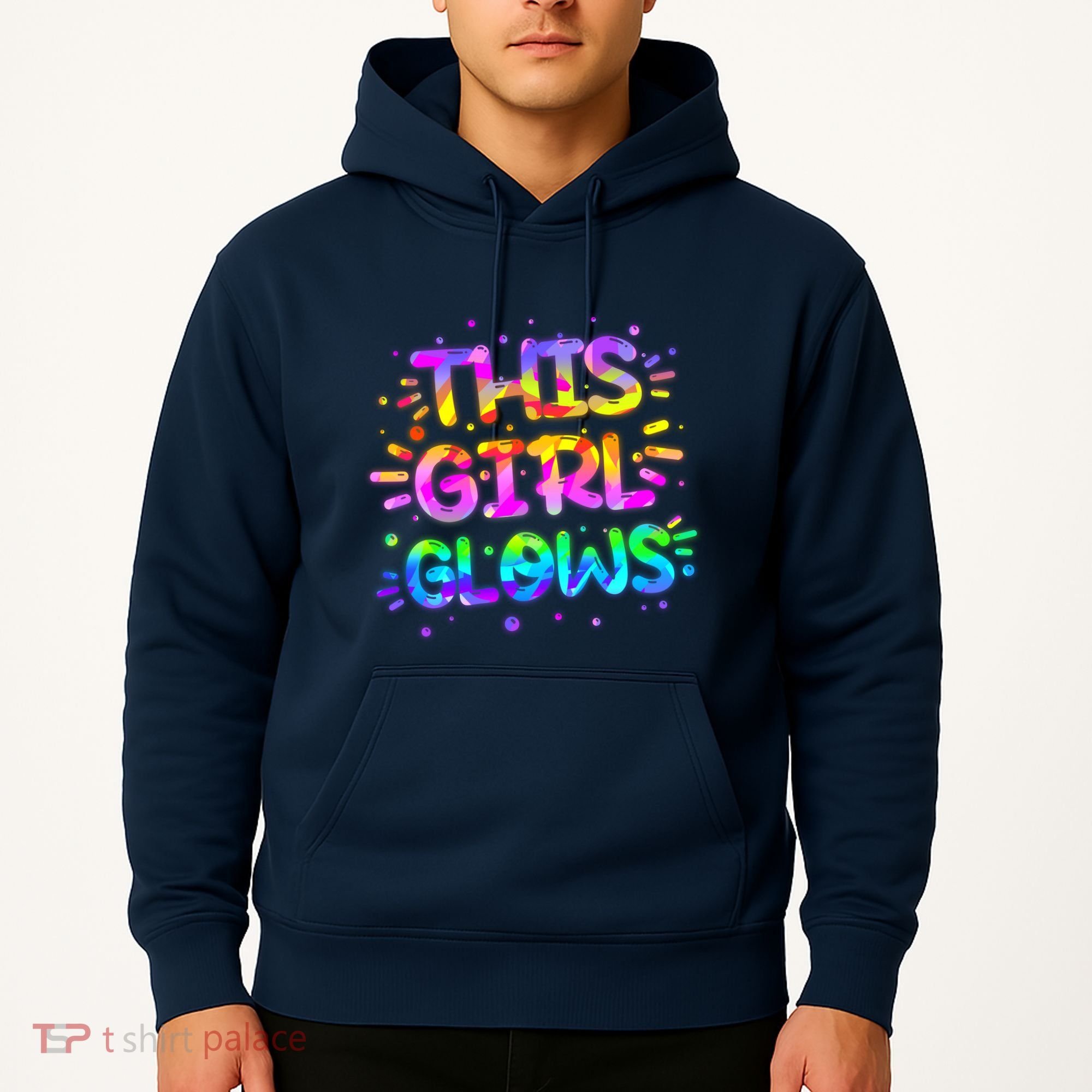 Cute Neon This Girl Glows Hoodie