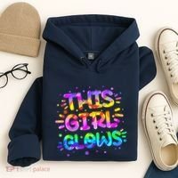 Cute Neon This Girl Glows Hoodie thumb 4