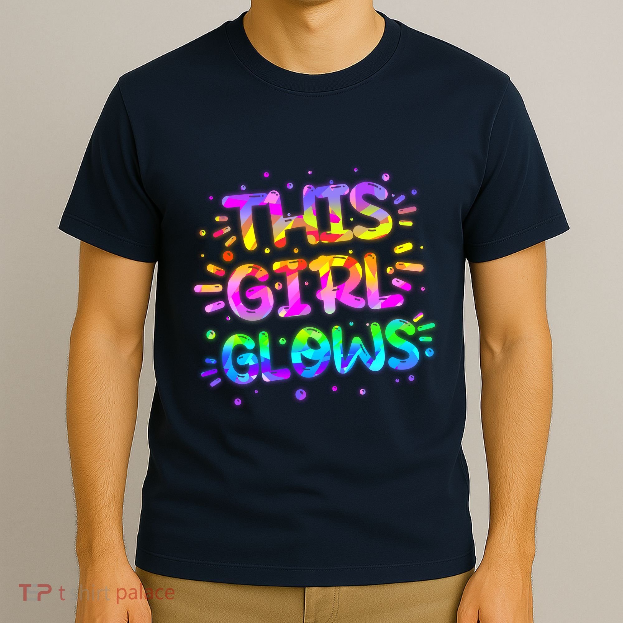 Cute Neon This Girl Glows T-Shirt