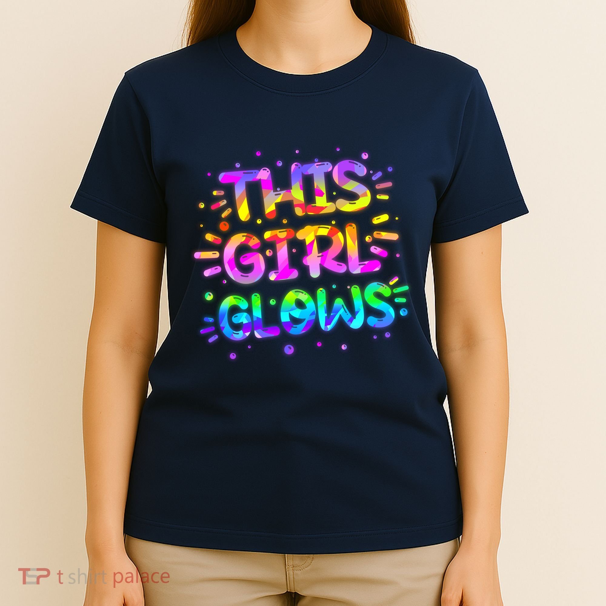 Cute Neon This Girl Glows T-Shirt