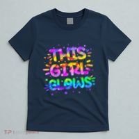 Cute Neon This Girl Glows T-Shirt thumb 5