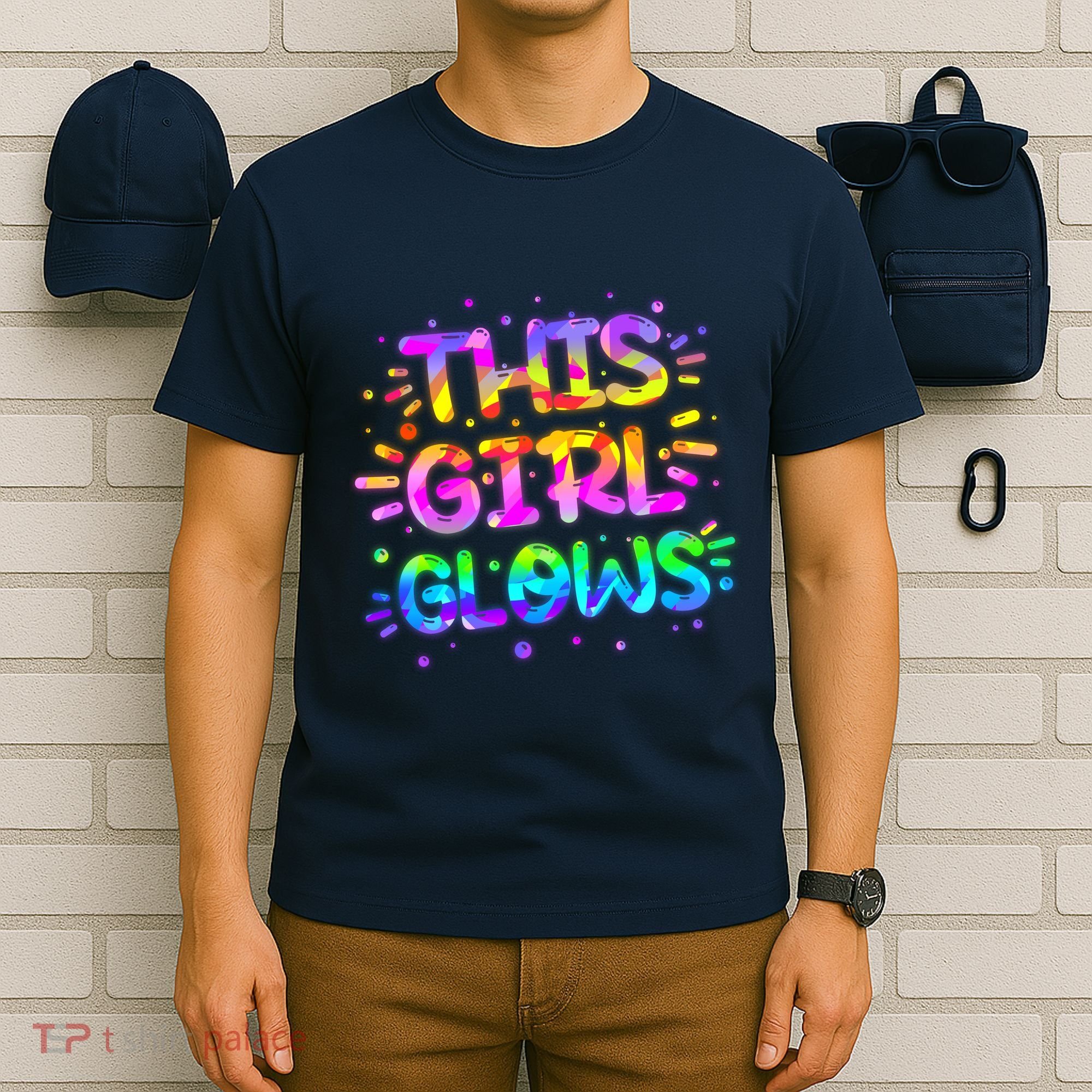 Cute Neon This Girl Glows T-Shirt