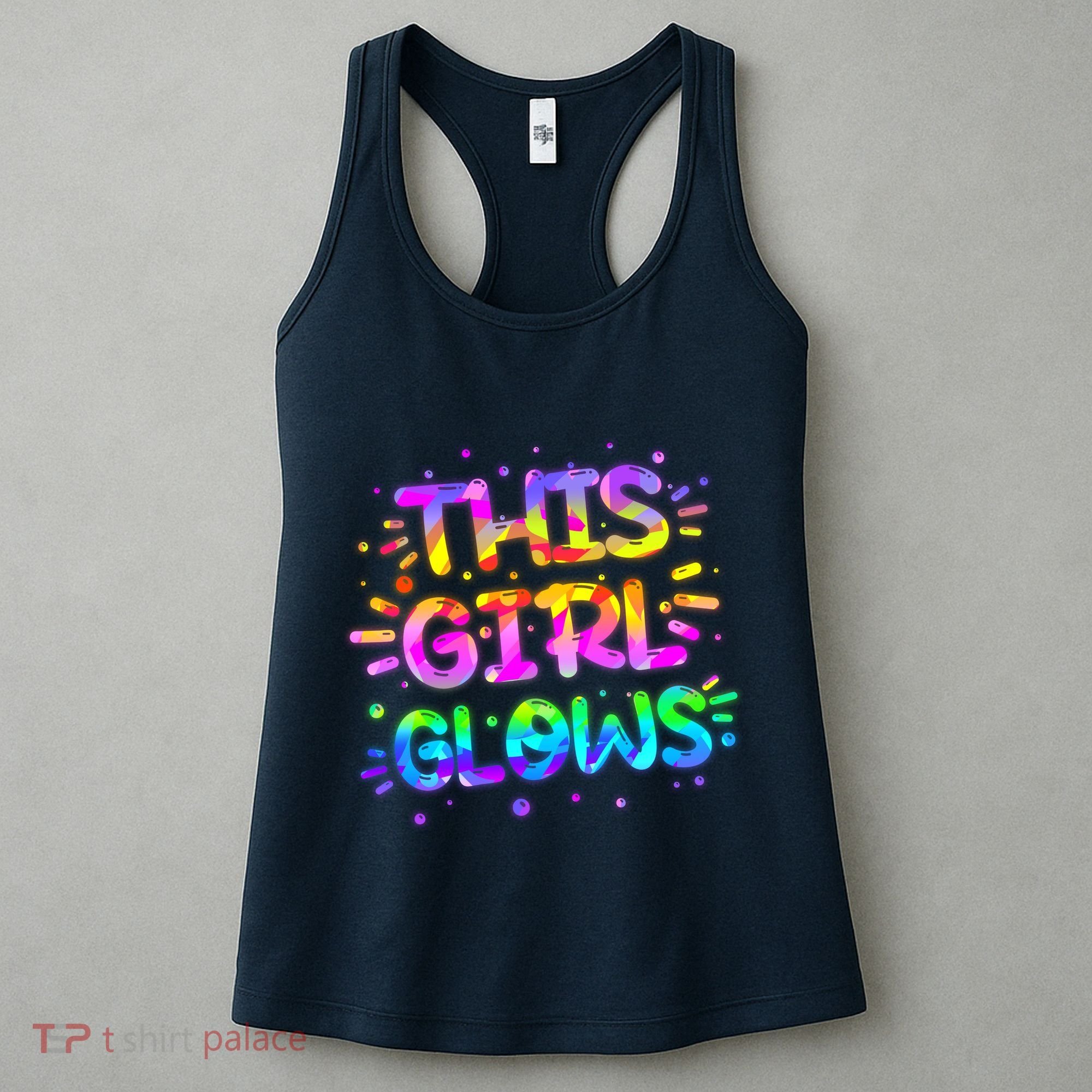 Cute Neon This Girl Glows Women's Tank Top