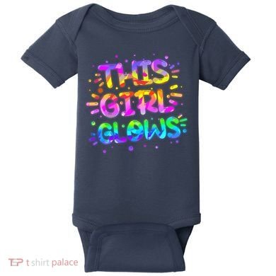 Cute Neon This Girl Glows Baby Bodysuit