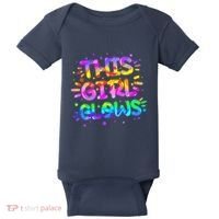 Cute Neon This Girl Glows Baby Bodysuit thumb 0