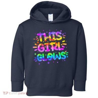 Cute Neon This Girl Glows Toddler Hoodie