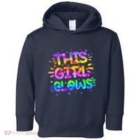 Cute Neon This Girl Glows Toddler Hoodie thumb 0