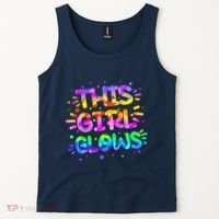 Cute Neon This Girl Glows Tank Top thumb 2