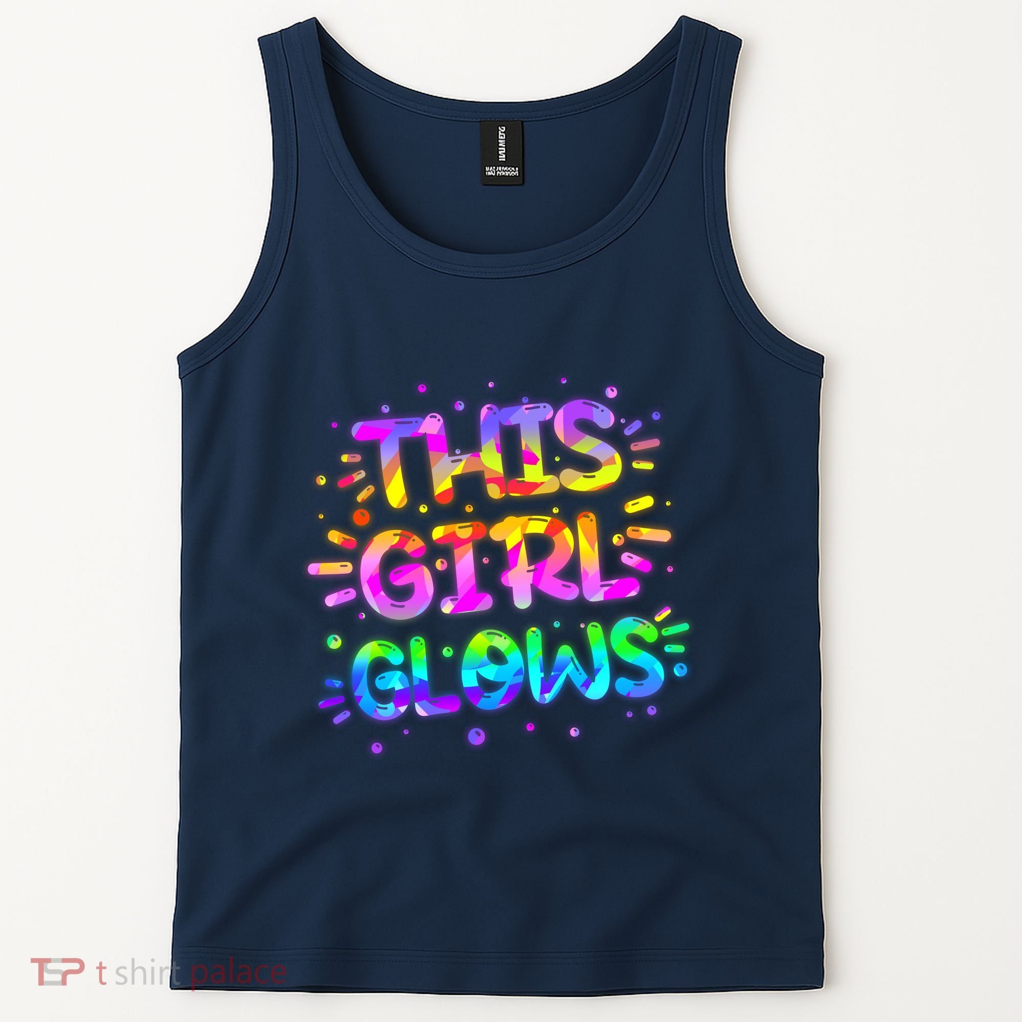 Cute Neon This Girl Glows Tank Top