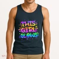 Cute Neon This Girl Glows Tank Top thumb 3